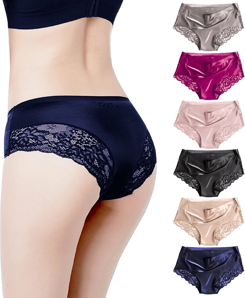 ショーツ レディース 6枚組 シームレス 可愛い レース 下着 伸縮性 女性用 A Style( A Style,  XL) | ブランド登録なし