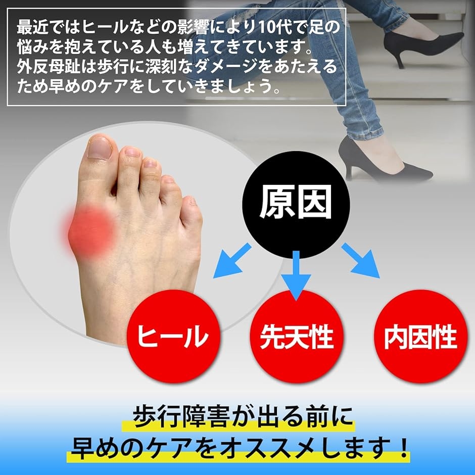 外反母趾サポーター 左右兼用( グレー,  ワンサイズ)