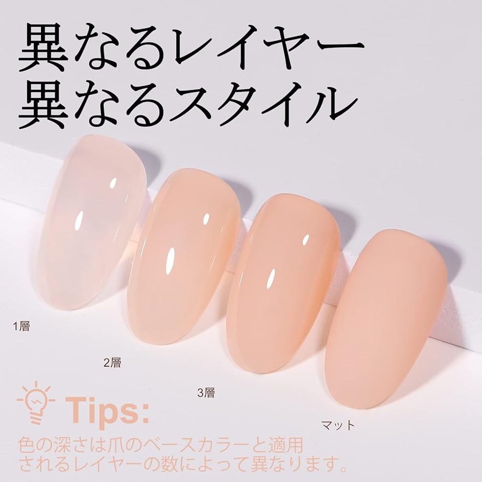 ジェルネイル シアーカラージェル 単色 15ml UV/LED対応 初心者＆プロ適用 ポリッシュタイプ セルフネイル(ヌードピンク) | ブランド登録なし | 02
