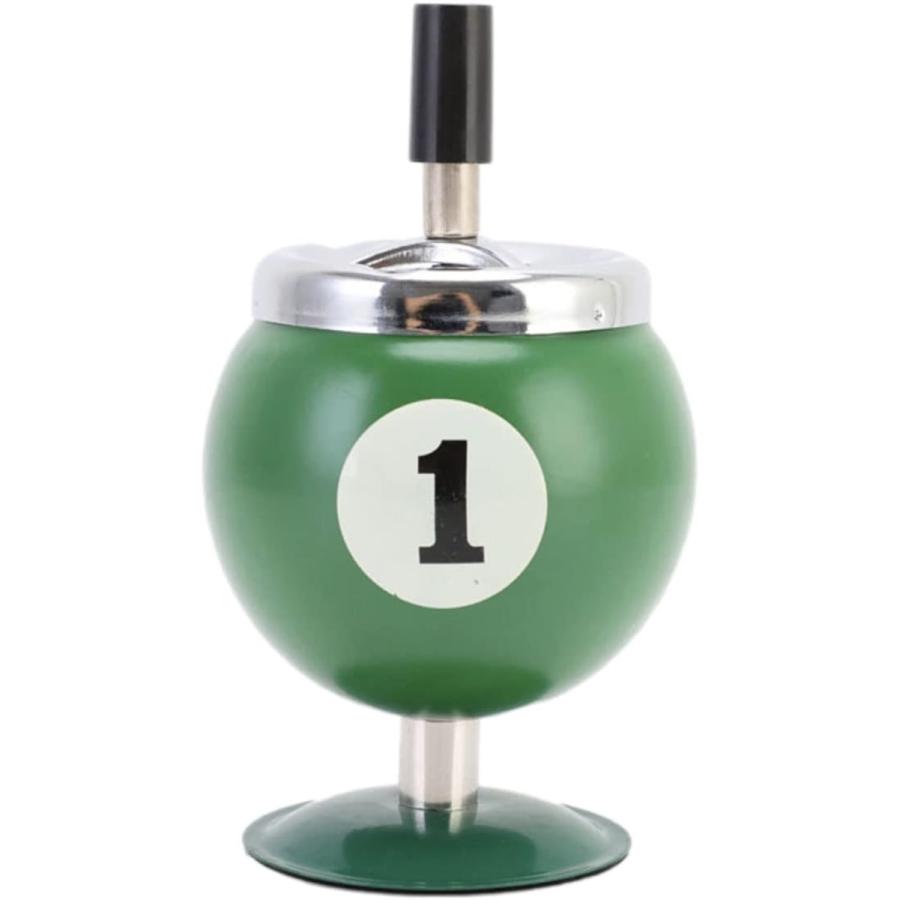 灰皿 回転 卓上灰皿 ビリヤードボール型 インテリア 雑貨(グリーン)