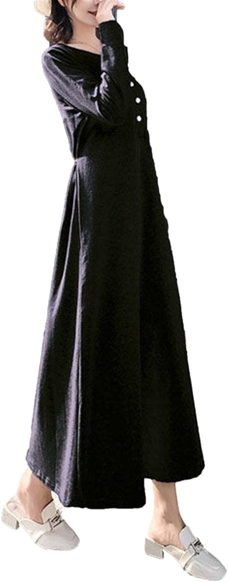 ジェイスコット 長袖 ワンピース スウェット ゆったり レディース( ブラック(裏起毛),  XL)
