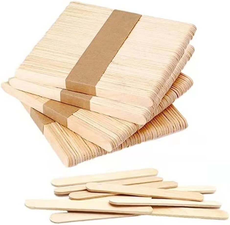 工作用 アイススティック 木製 500本入 114x10mm 棒 手作り DIY(無垢,  114x10mm) | ブランド登録なし