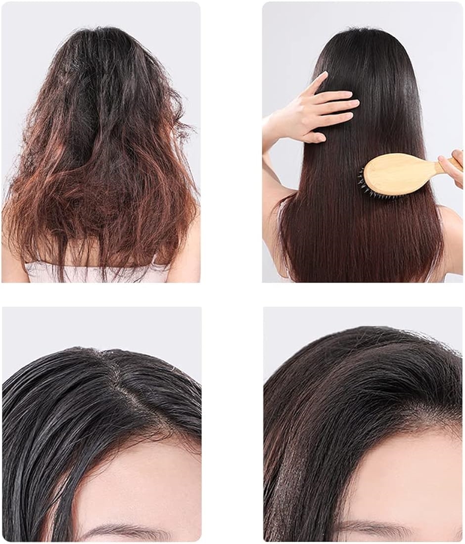 豚毛 ヘアブラシ くし 竹製 ミニパドルブラシ 頭皮マッサージ 猪毛 レディース メンズ 絡まない 艶髪 髪質改善 | ブランド登録なし | 06