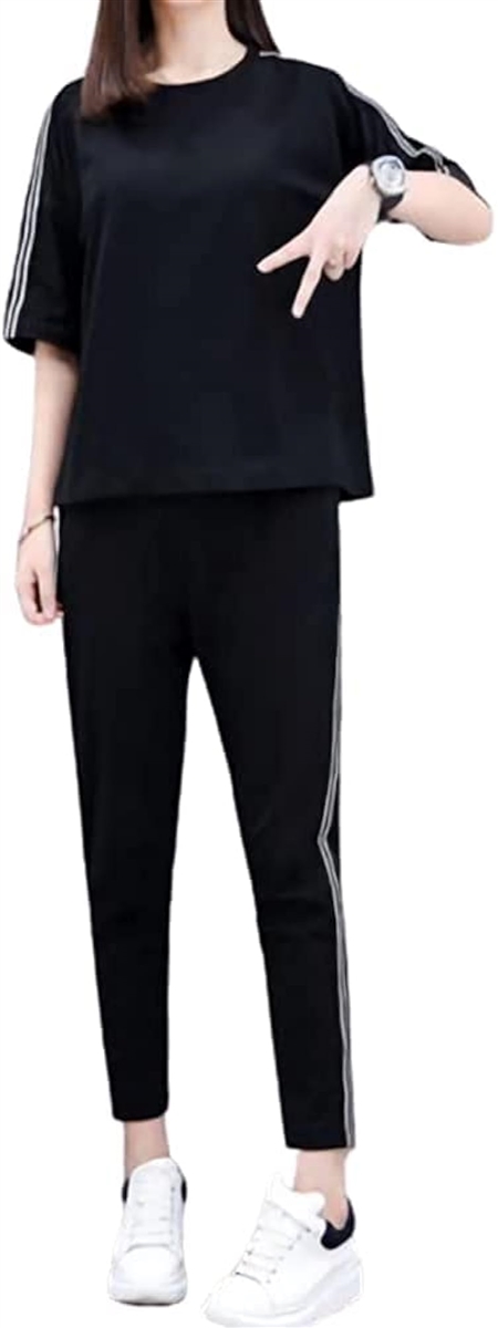 上下 スエットセット セットアップ レディース ブラック( ブラック ブラック,  2XL)