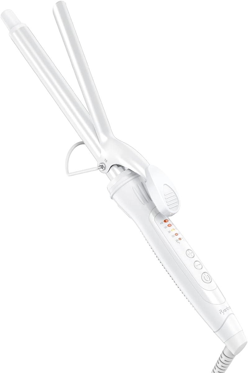 ヘアアイロン カールアイロン コテ カーリングアイロン 5段階温度調整 プロ仕様 MAX220℃ 海外対応 MDM(ホワイト,  19mm) | ブランド登録なし