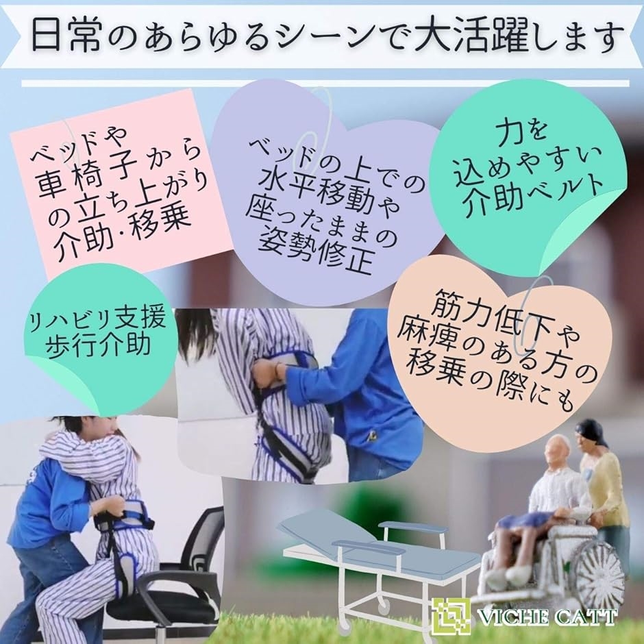 介助ベルト 介護用 移動 移乗用 股ベルト付き リハビリ 転倒防止 歩行支援 補助ベルト 車いす ずり落ち( 最大ウエスト105cm) | ブランド登録なし | 04
