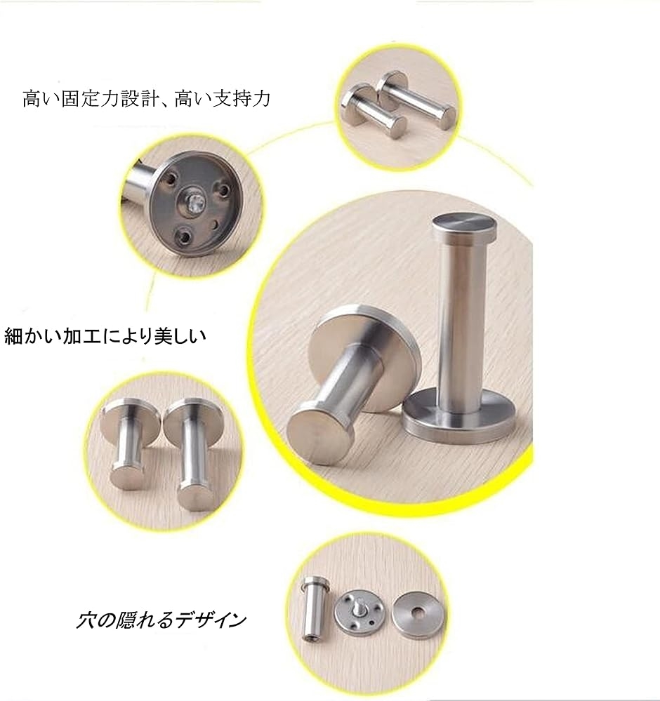 ステンレス 壁掛け フック ウォールフック シンプル ネジ取り付け 5cmx6本 | ブランド登録なし | 04