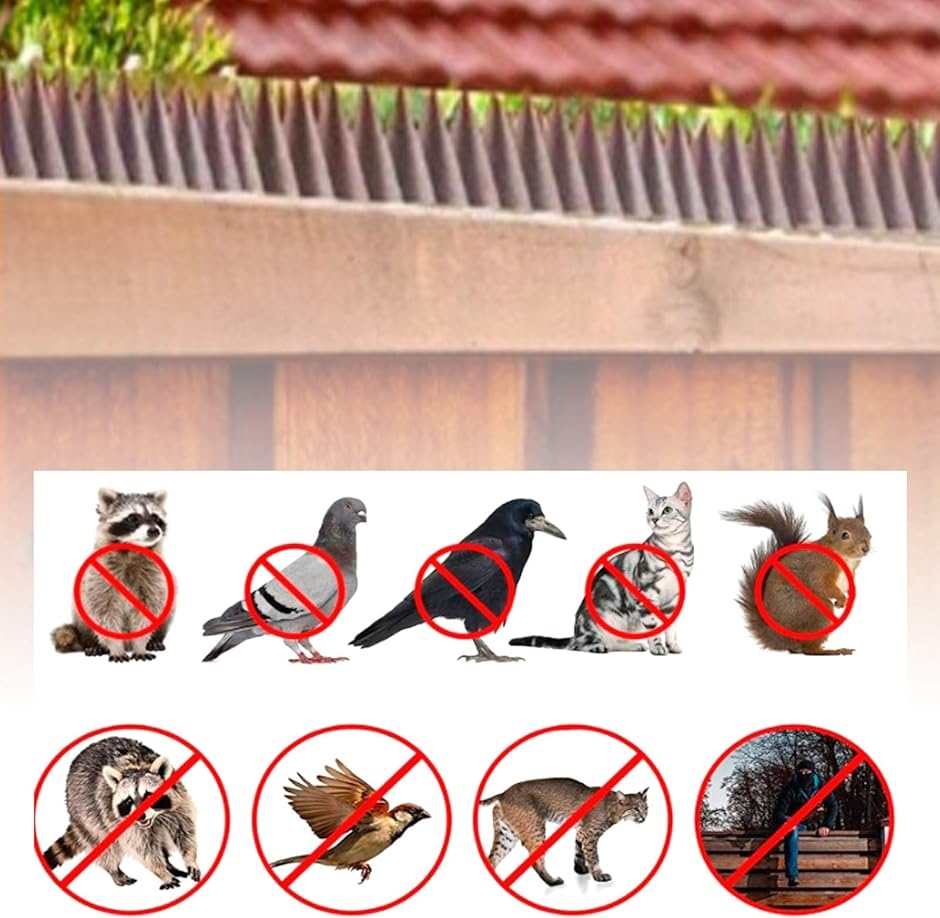 鳥よけグッズ とげマット スパイク 針 鳩よけ カラスよけ 猫よけ ベランダ 14枚セット( グリーン) | ブランド登録なし | 05
