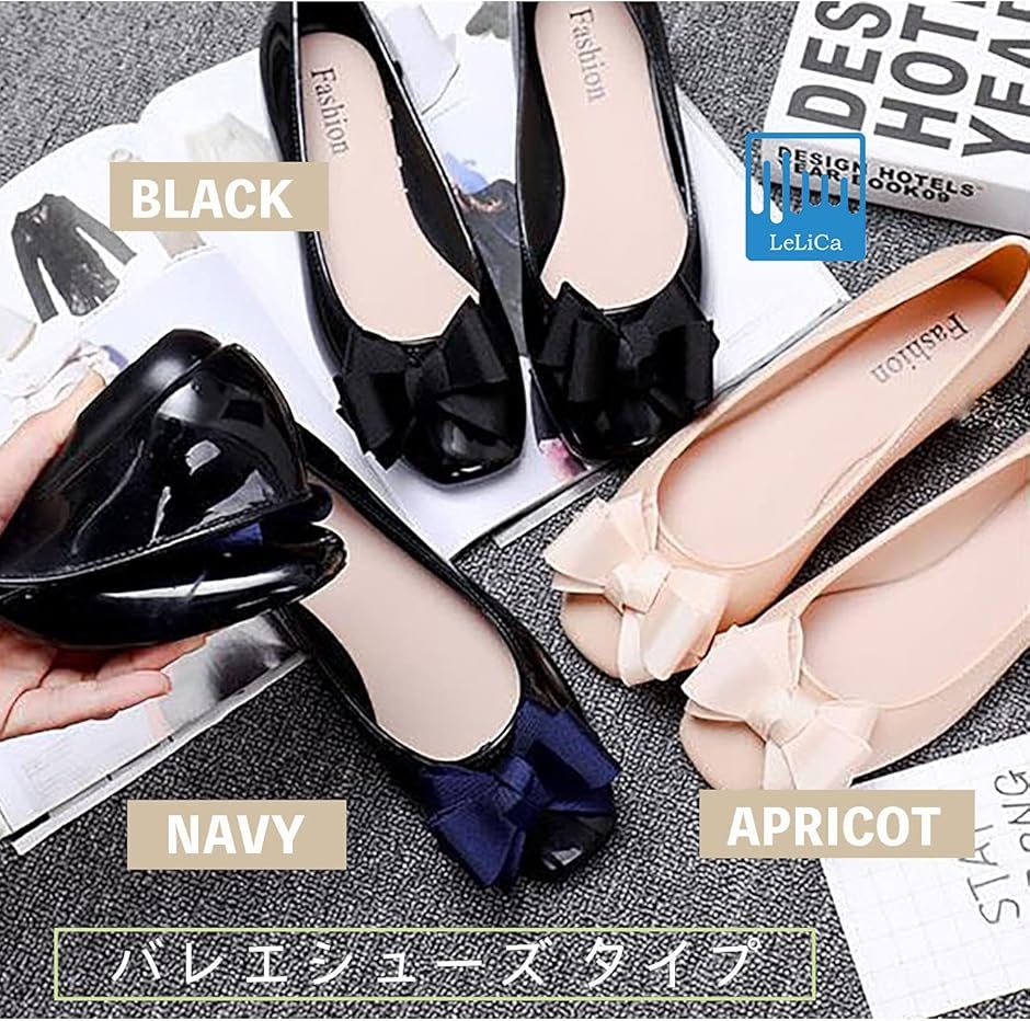 レリカ レインシューズ パンプス ローファー リボン 防水 レディース 24.5〜25.0cm(ネイビー,  24.5〜25.0 cm) | ブランド登録なし | 02