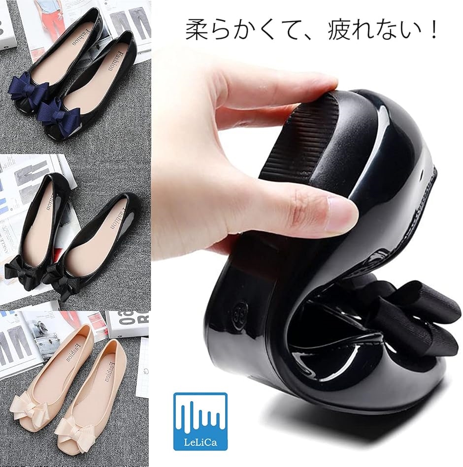レリカ レインシューズ パンプス ローファー リボン 防水 レディース 24.5〜25.0cm(ネイビー,  24.5〜25.0 cm) | ブランド登録なし | 06