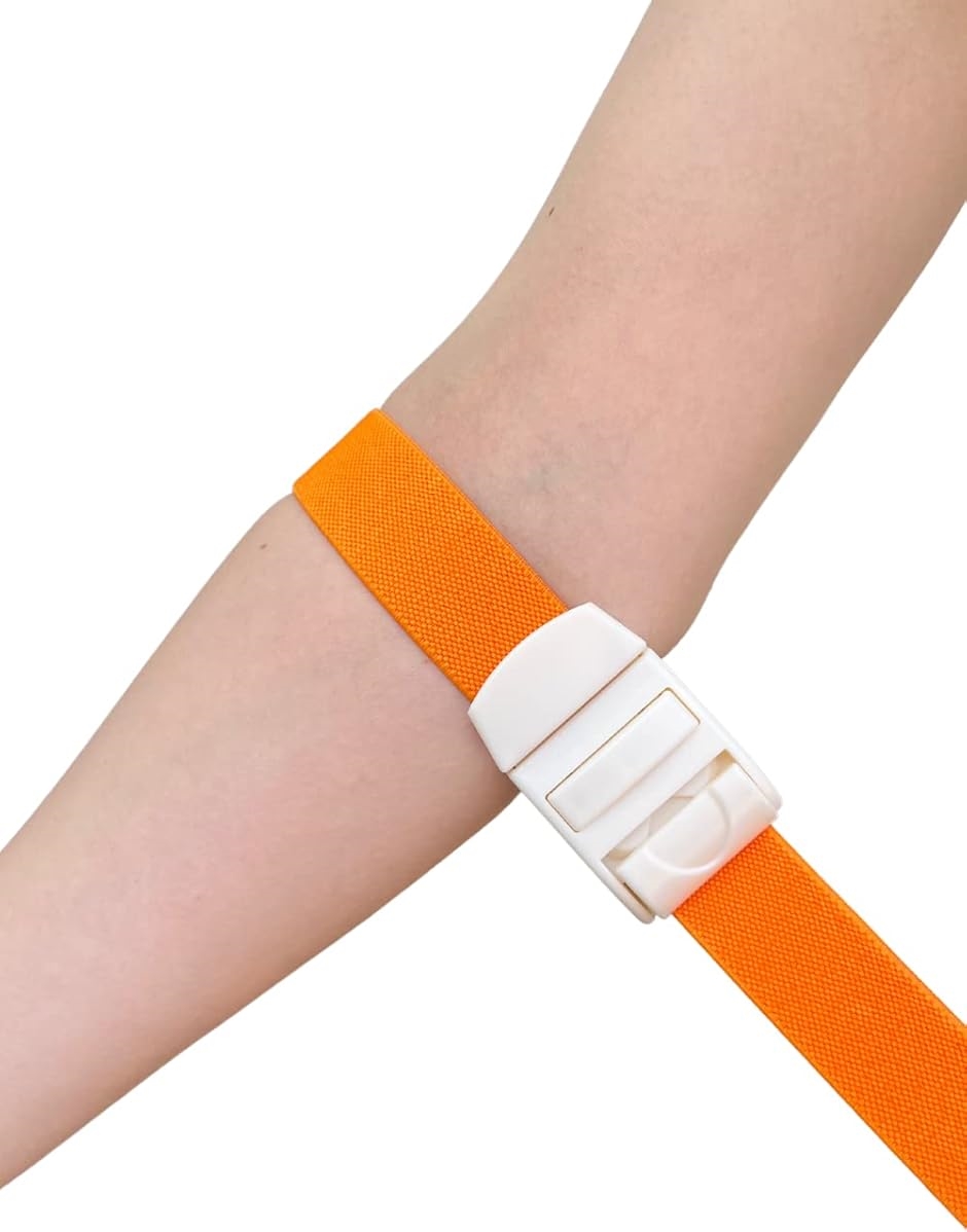止血バンド 駆血帯 ラテックスフリー ナース 小物 ワンタッチ グッズ 看護 医療( オレンジ) | ブランド登録なし