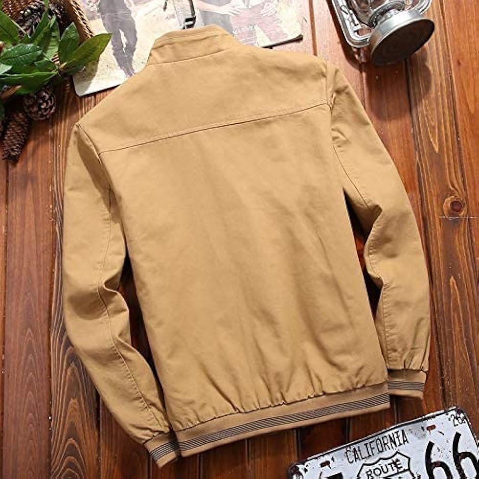アスペルシオ ブルゾン ジップ ノーカラー ジャンパー メンズ ジャケット( オフブラック,  2XL) | ブランド登録なし | 02