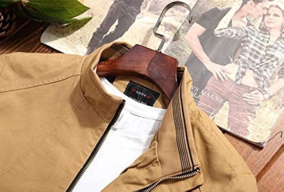 アスペルシオ ブルゾン ジップ ノーカラー ジャンパー メンズ ジャケット( オフブラック,  2XL) | ブランド登録なし | 06