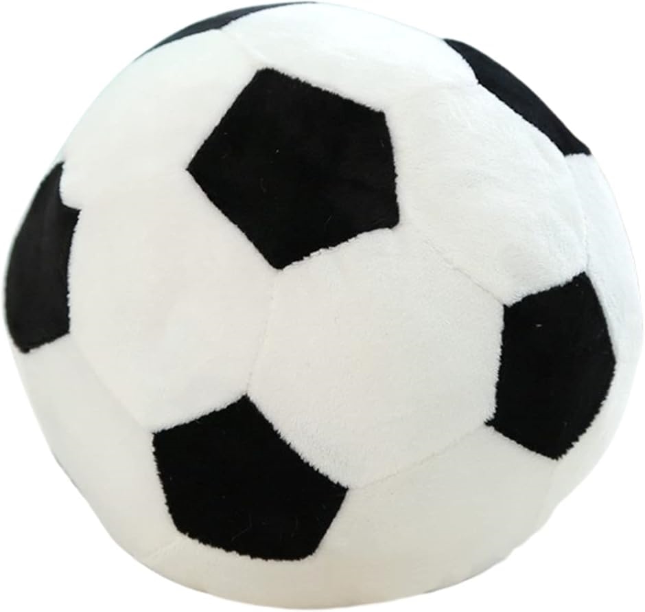最上の品質なサッカーボール クッション やわらかい ふわふわ 室内 枕 抱き枕 インテリア小物( 黒白)