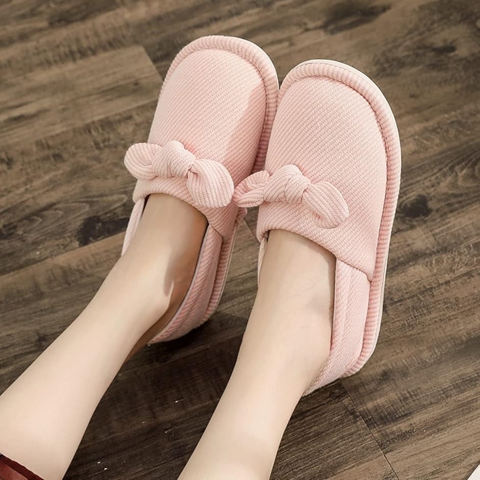 スリッパ レディース ルームシューズ かかと付き 滑り止め おしゃれ 25.0-25.5cm(ピンク,  25.0〜25.5 cm) | ブランド登録なし | 07