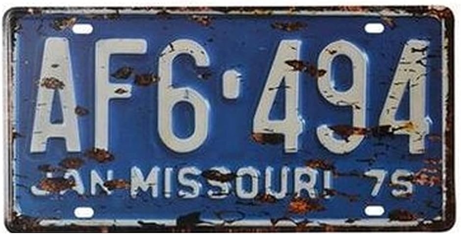 ナンバープレート アンティーク ブリキ レトロプレート ヴィンテージ 調 ミズーリ州 Missouri ms(11.ミズーリ州) | ブランド登録なし