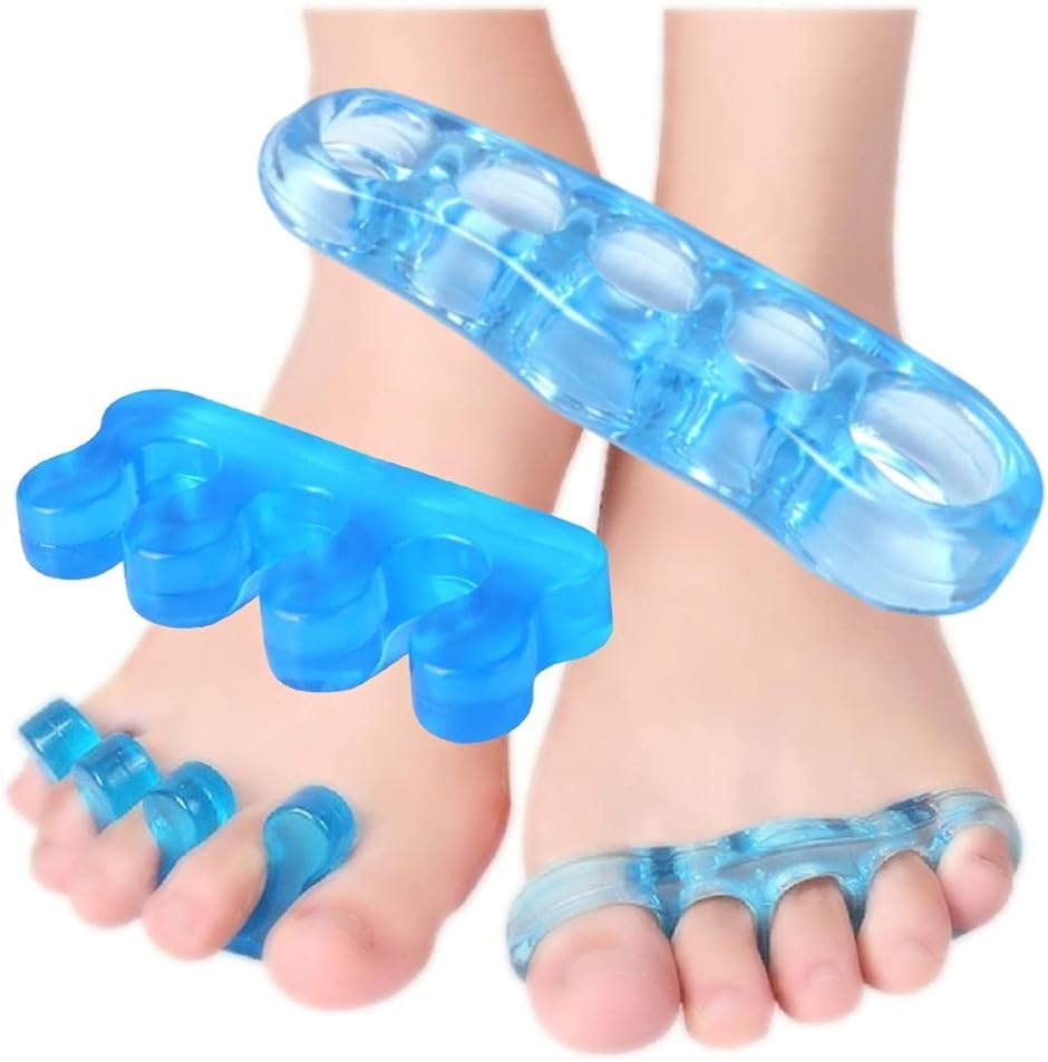 足指セパレーター アクア 2タイプ セット 広げる 足指ストレッチ ペディキュア(アクア,  Ｍ：22.5〜24.5cm)｜セブンリーフ