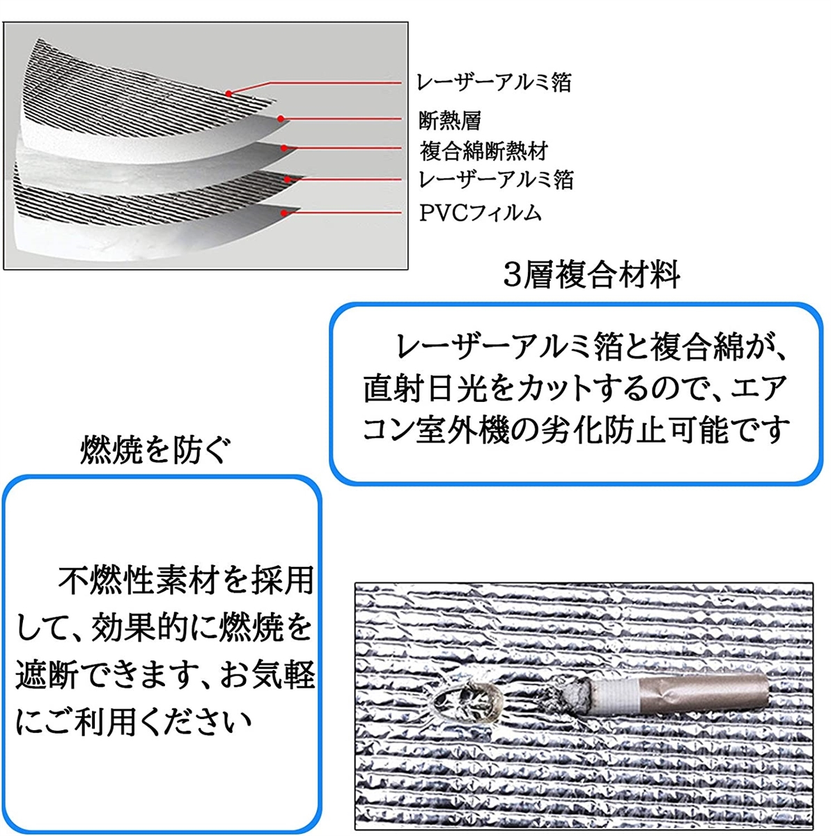 エアコン室外機カバー 日・雨・雪・風 遮熱保護 冬と夏に利用可能 断熱 弾性バンド付き MDM( シルバー,  90x62x38cm) | ブランド登録なし | 03