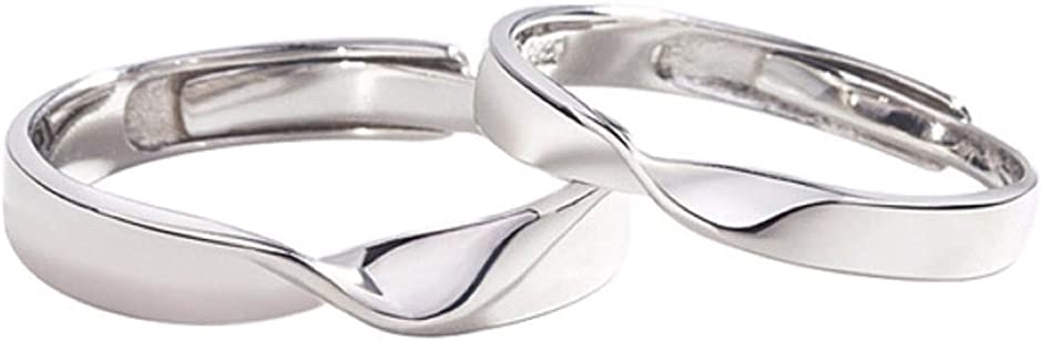 ペアリング 2個セット フリーサイズ 父の日 シルバー 指輪 婚約指輪 結婚指輪 彼女 彼氏 レディース メンズ カップル( P)