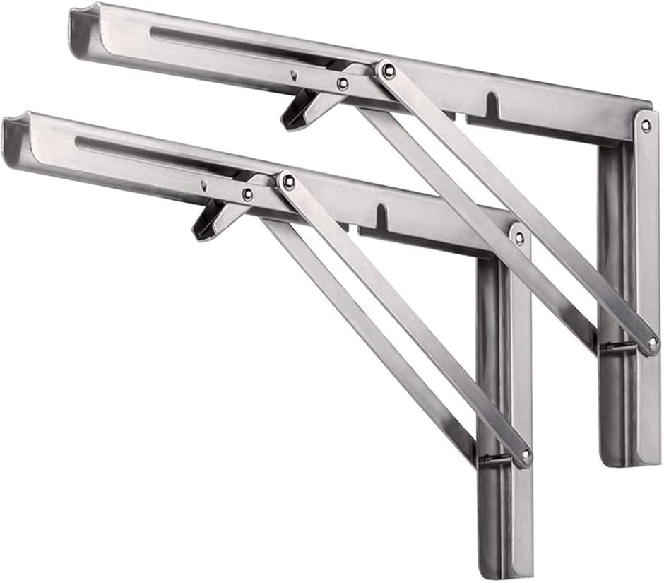 棚受け金具 L字型 SUS304ステンレス鋼 2本入 耐荷重80kg 棚支え MDM( 銀色,  M-30x17x22cm（長x高x斜）) | ブランド登録なし