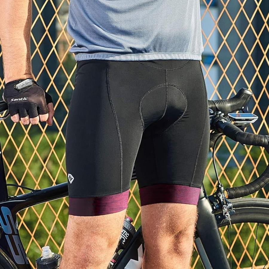 メンズ サイクルパンツ サイクリングパンツ サイクリングショートパンツ 自転車パンツ レーサーパンツ 4Dパッド( パープル,  XL)