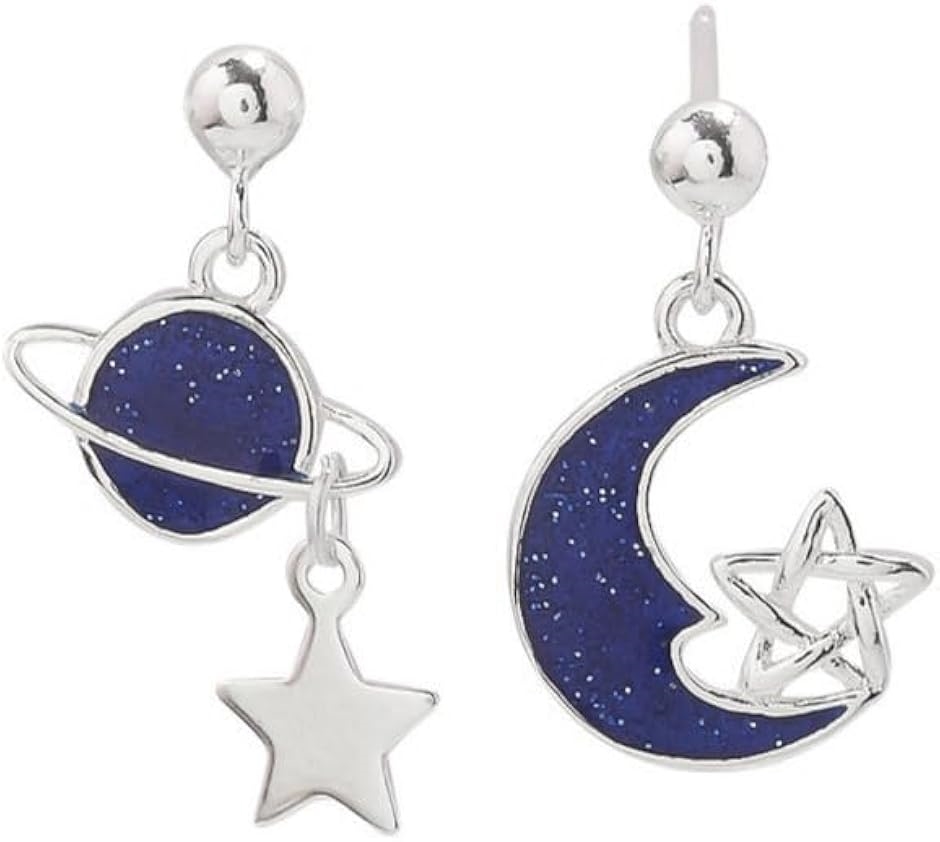 Yahoo! Yahoo!ショッピング(ヤフー ショッピング)ピアス レディース 人気 ゆれる 宇宙 月 惑星ピアス 小ぶり 両耳用 おしゃれ