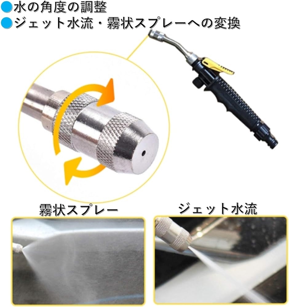 スプレー洗車ガン 大小2個セット エアコン 掃除 散水ノズル 洗浄機 ロング・ショート ２点セット( ロング・ショート ２点セット) | ブランド登録なし | 04