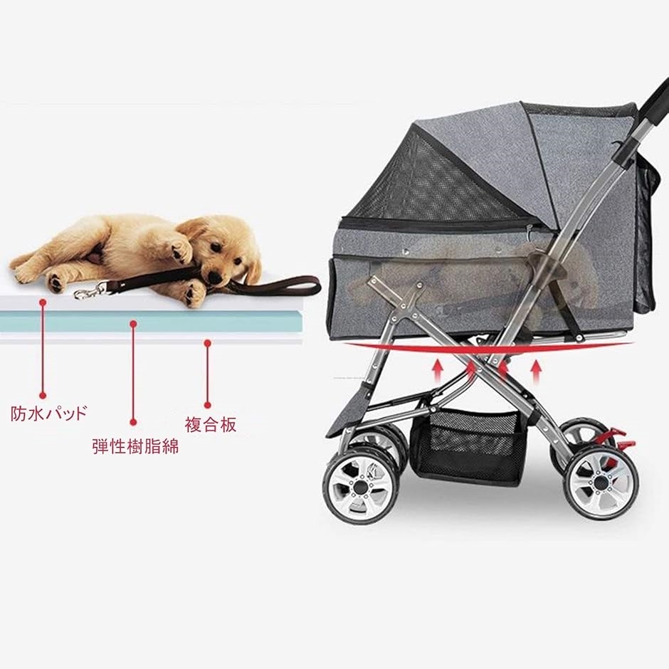 完売 ペットカート 大型 ペット バギー 4輪バギー 犬用カート 小型犬 四輪 介護用 多機能 通気 軽量 お出かけ 組立簡単 fucoa.cl