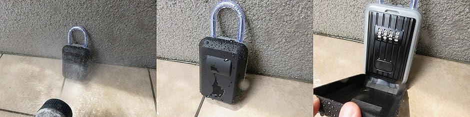キーボックス ダイヤル式 4桁 南京錠 防水 屋外 壁掛け 鍵収納ボックス 暗証番号 オリジナル説明書 防犯 盗難防止 | ブランド登録なし | 04