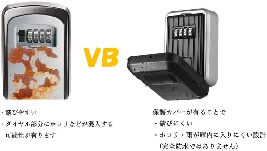 キーボックス ダイヤル式 4桁 南京錠 防水 屋外 壁掛け 鍵収納ボックス 暗証番号 オリジナル説明書 防犯 盗難防止 | ブランド登録なし | 06