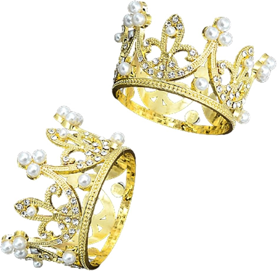 ティアラ 王冠 プリンセス 2個セット 子供 おもちゃ tiara ヘアアクセサリー( ゴールド２個)
