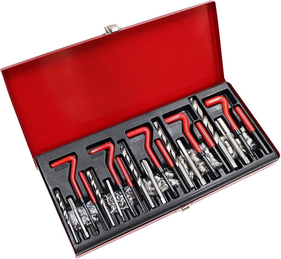 リコイルヘリサートキット 131pcs ネジ山修正キット ドリル付き 修復 復活 | ブランド登録なし