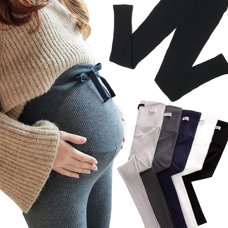 マタニティ レギンス リブ スパッツ タイツ パンツ ストレッチ ウエスト調整 大きいサイズ 妊婦 レディース(ダークグレー,  L) | ブランド登録なし | 07