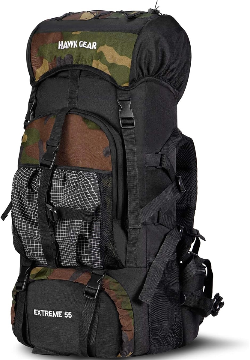 バックパック 55L 防水 大容量 レインカバー ザック 長期旅行 防災 災害( カモフラージュ,  Free Size) | ブランド登録なし