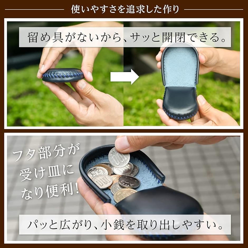本革コインケース 小銭入れ 完全手作り 手縫い仕上げ コンパクト 使いやすさ( オレンジ,  Medium) | ブランド登録なし | 02