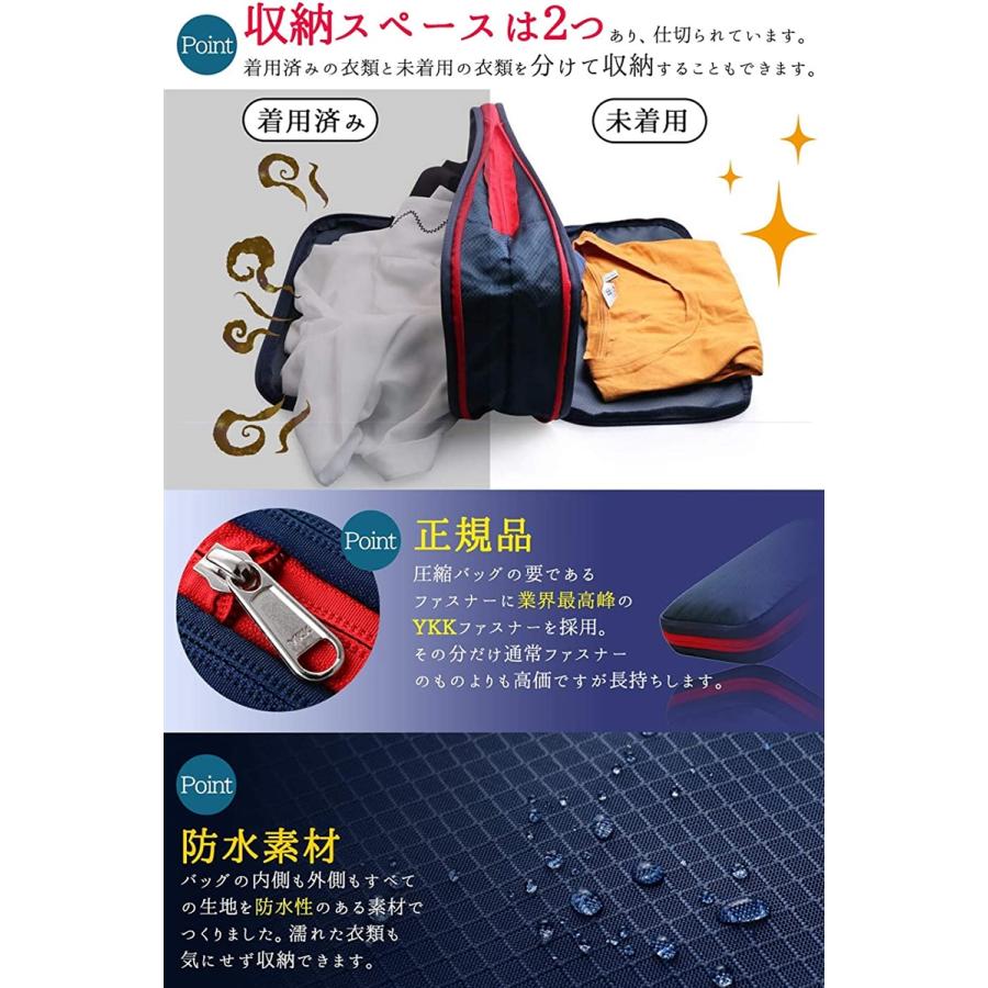 ブランド雑貨総合 トラベルグッズ衣類の旅行圧縮バッグ YKKファスナー仕様正規品 丸洗い可能タイプ 2個 旅行かばん、小分けバッグ