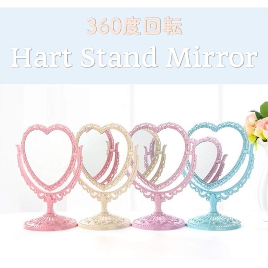 手数料安い ミラー 鏡 ハート 韓国 ピンク インテリア メイク 化粧 自立 壁掛け 卓上