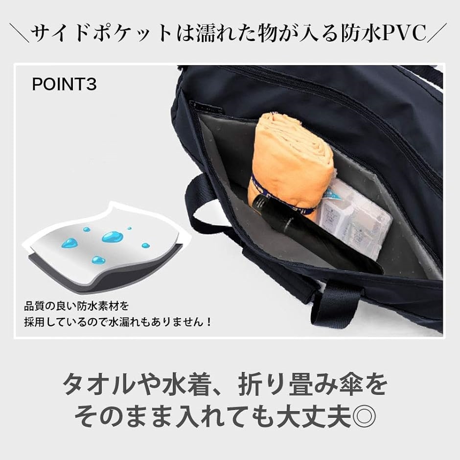 ゴルフバッグ シューズ収納 メンズ スポーツバッグ 防水 Wet Pouch付(1.ブラック) | ブランド登録なし | 05