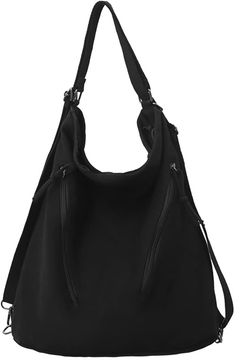 リュックになるトートバッグ レディース かわいい 可愛い おしゃれ オシャレ 人気 大人 手提げ bag カバン 鞄 布(ブラック) | ブランド登録なし