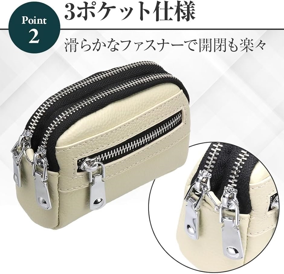 印鑑ケース はんこポーチ ハンコ 多機能 一括収納 コンパクト 持ち運び ファスナー 仕切り 本革 本格(ブラウン) | ブランド登録なし | 02