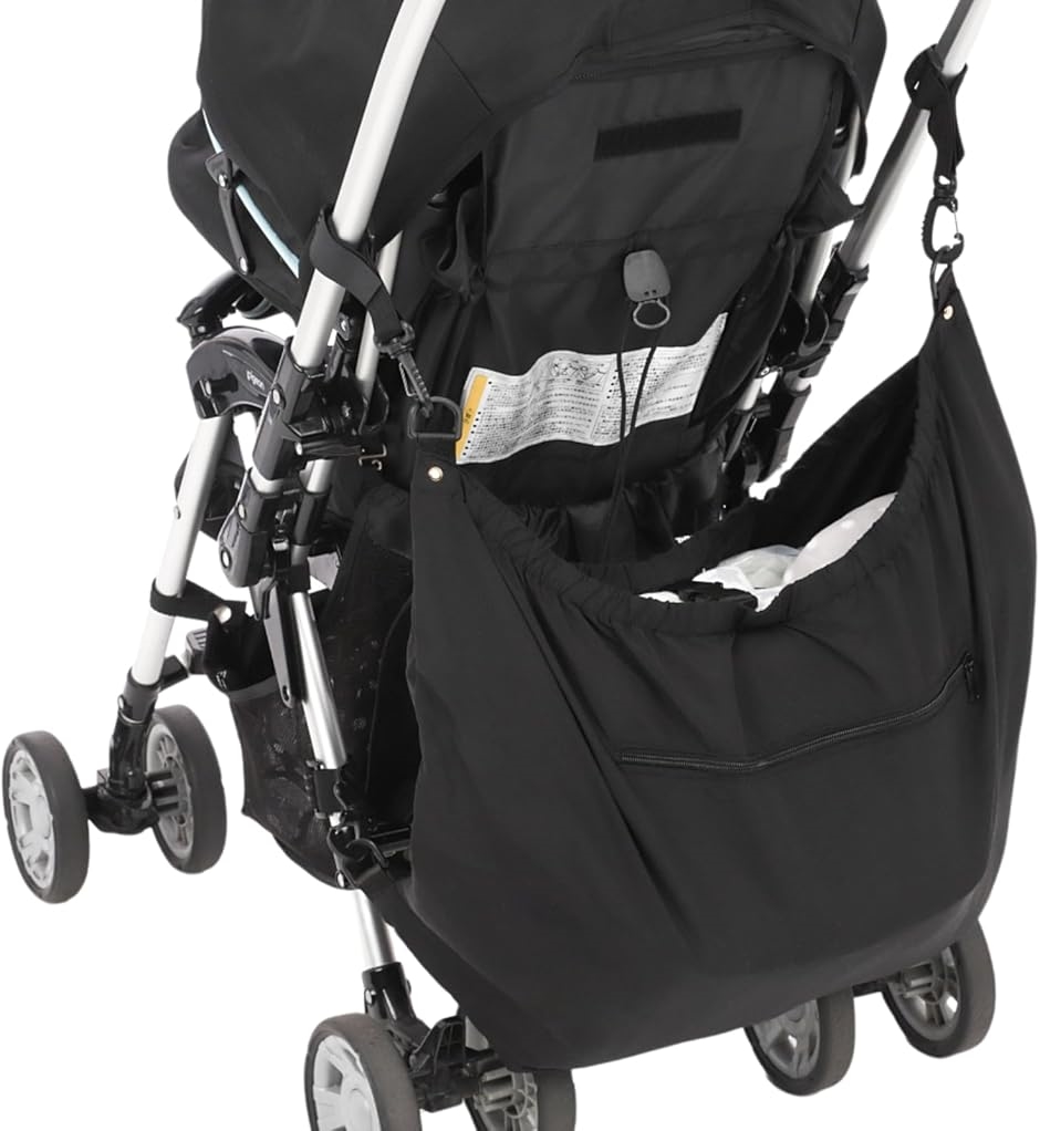 ベビーカー アンダーバッグ 便利なチャック付き収納ポケット＆トートバッグに変身 倒れない 大容量 24L(ブラック) | ブランド登録なし