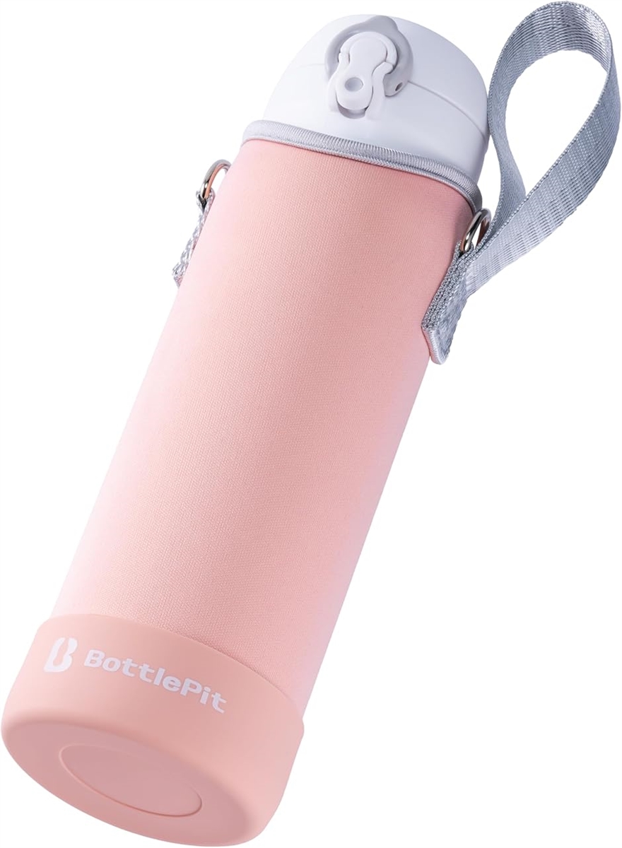 取付け不要の底カバー付き 水筒カバー 500 ml用(コーラル,  500 ml) | ブランド登録なし | 06