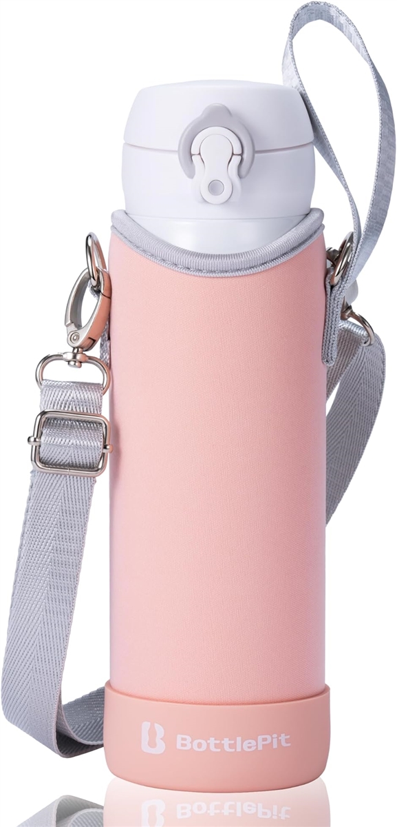 取付け不要の底カバー付き 水筒カバー 500 ml用(コーラル,  500 ml) | ブランド登録なし | 07