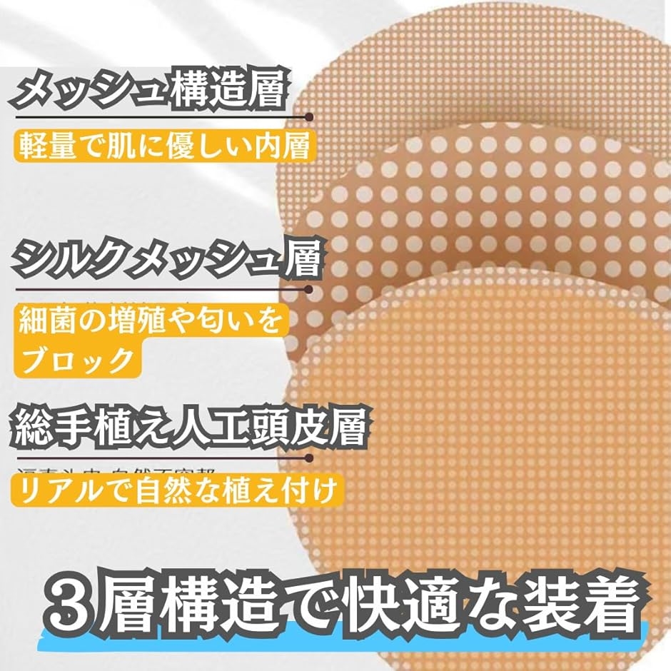 部分ウィッグ ヘアピース 分け目自由自在 総手織り ポイントピース ミセス 自然 かつら 女性(ナチュラルブラック,  9x14cm) | ブランド登録なし | 07