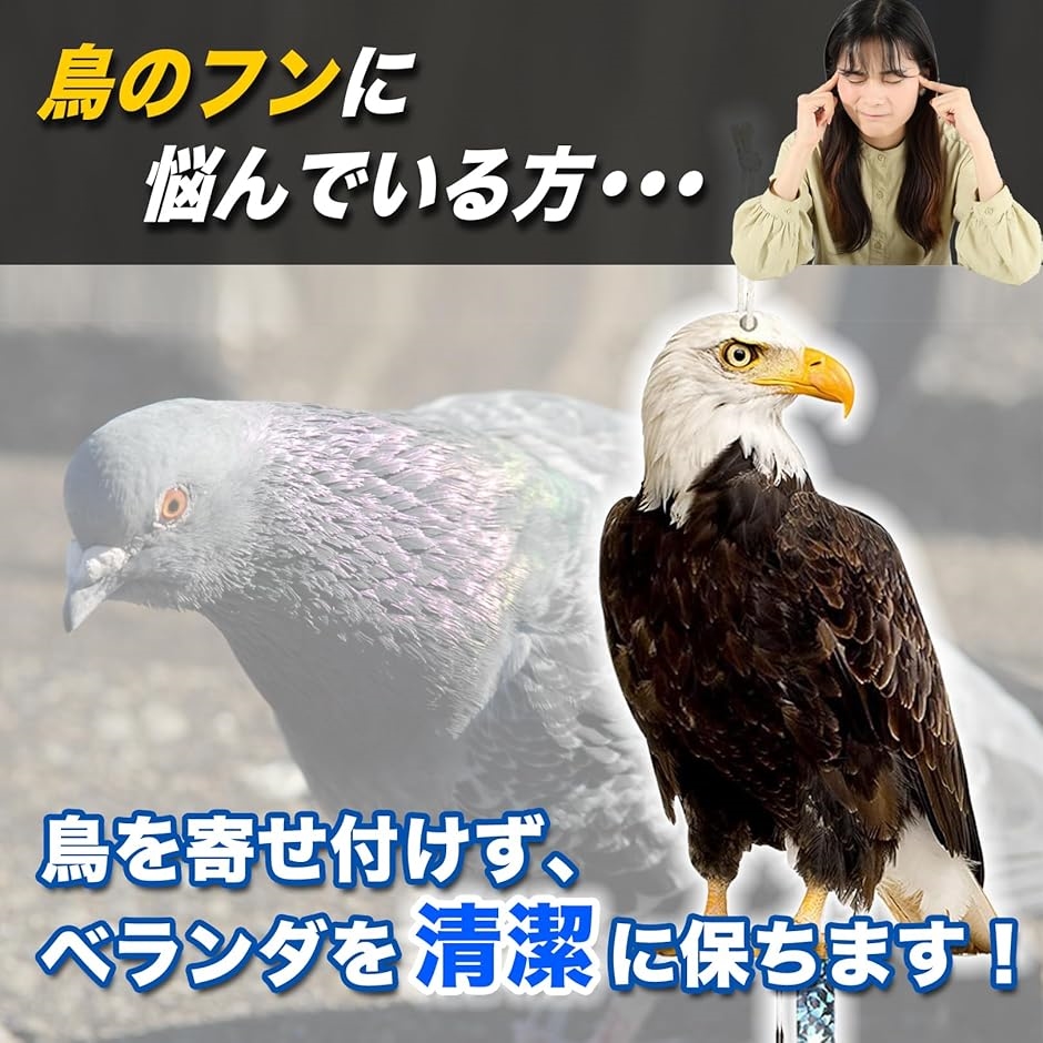 防鳥 鳥よけ リアル 鷹 鷲 鳶 鳥避けグッズ 鳩よけ カラスよけ 鳥害対策 タカ 2個セット( ブラウン) | ブランド登録なし | 03