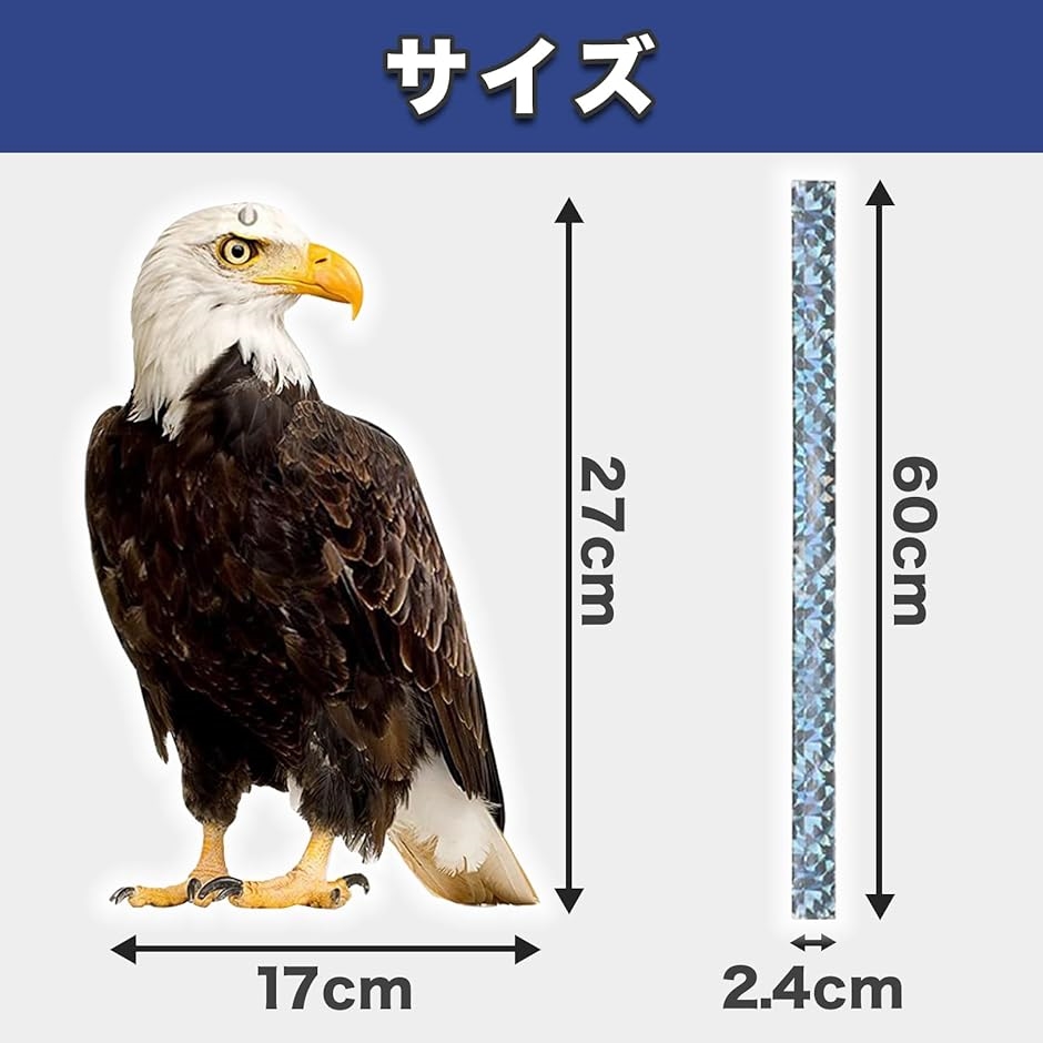 防鳥 鳥よけ リアル 鷹 鷲 鳶 鳥避けグッズ 鳩よけ カラスよけ 鳥害対策 タカ 2個セット( ブラウン) | ブランド登録なし | 05