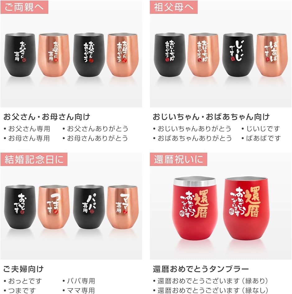 fresia 結婚祝い 結婚記念日 誕生日プレゼント ギフト タンブラー グラス ペア セット(つまです おっとです) | ブランド登録なし | 03