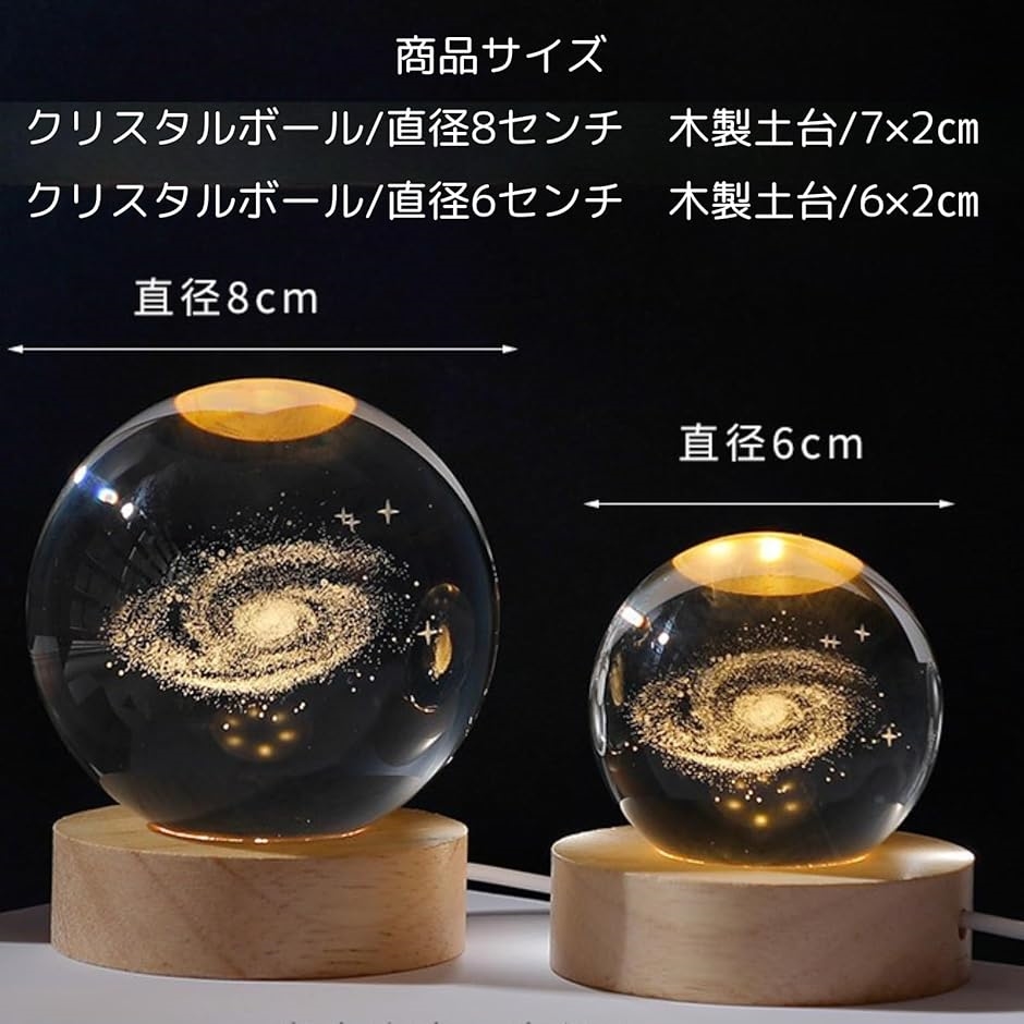 テーブルランプ ナイトライト 授乳ライト ベッドサイドランプ 間接照明 LEDライト USB給電(月,  8cm) | ブランド登録なし | 07
