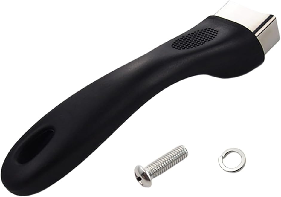 鍋の取っ手 ハンドル 交換 部品 汎用 調理器具 簡単交換 片手 ユニバーサル ネジ付き(黒)｜セブンリーフ
