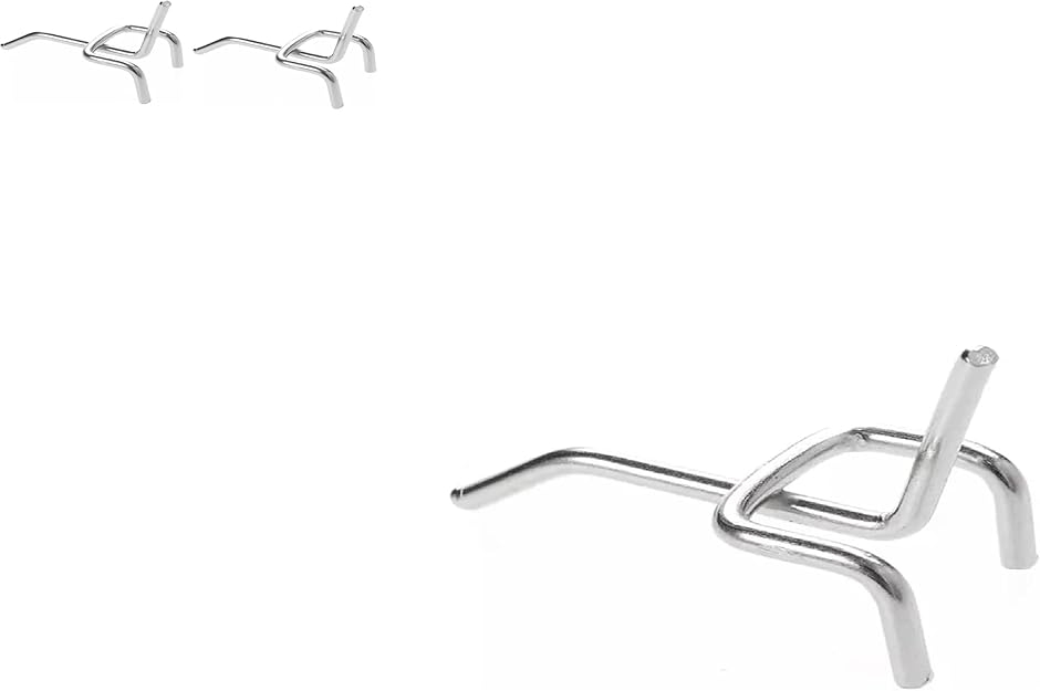 2.5cm ピッチ 有孔ボードフック ゴム付 見せる収納 商品陳列 業務用 ピッチ25 ５cm３本(シルバー,  5〜15cm) | ブランド登録なし